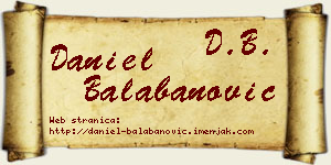 Daniel Balabanović vizit kartica